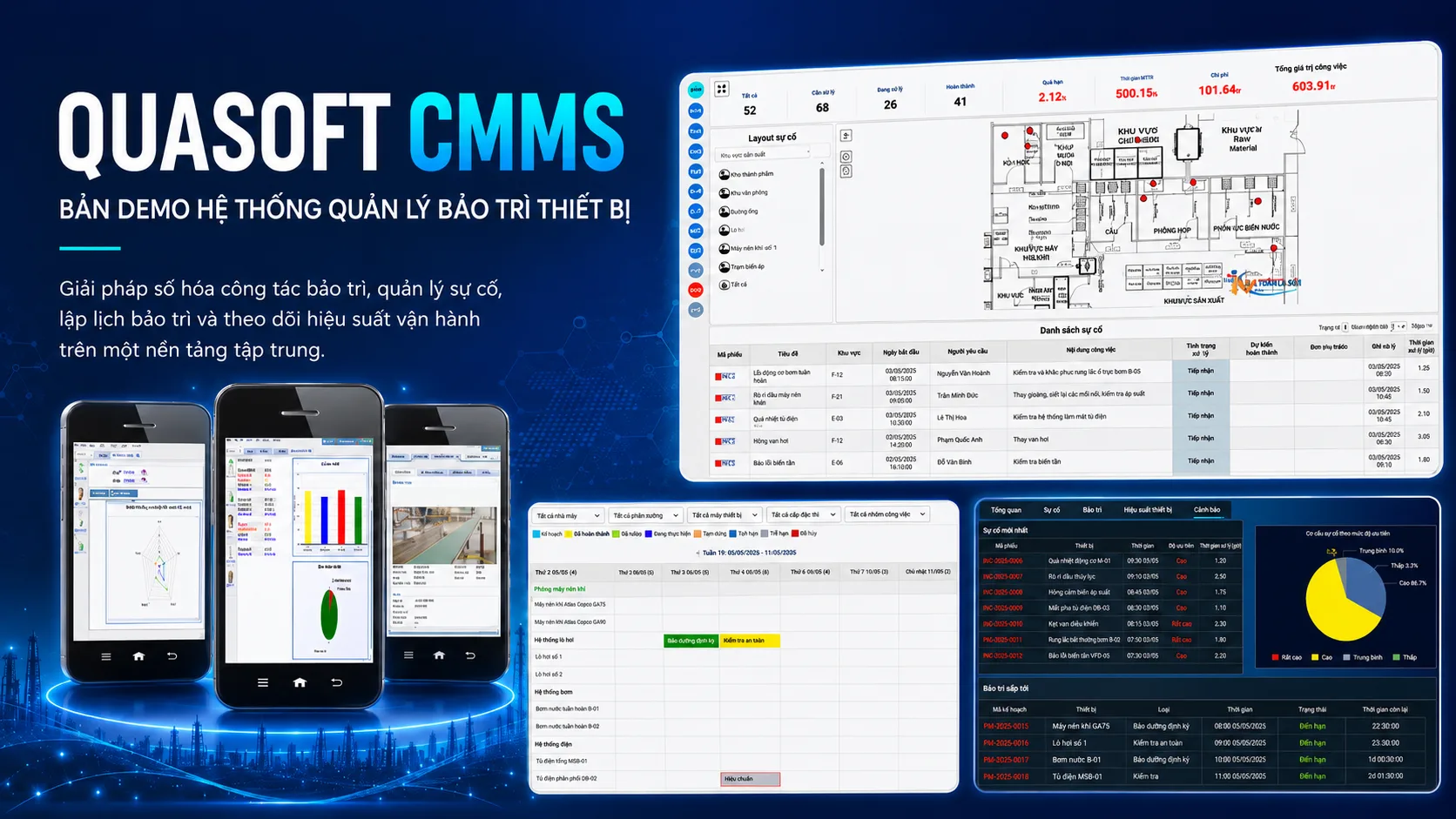 Giải pháp quản lý bảo trì thiết bị Quasoft CMMS
